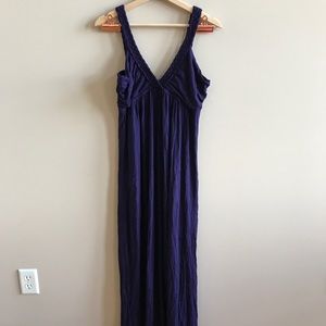 Purple braided strap maxi dress